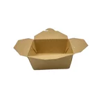 Kraft Paper Customized Logo Printing Wholesale Disposable Brown Kraft Paper Box Eco Friendly Paper Box 700ml
