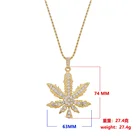 Pendant Stainless Steel Gold-plated Rhinestone Palm Tree Shaped Necklace Hip-hop Pendant