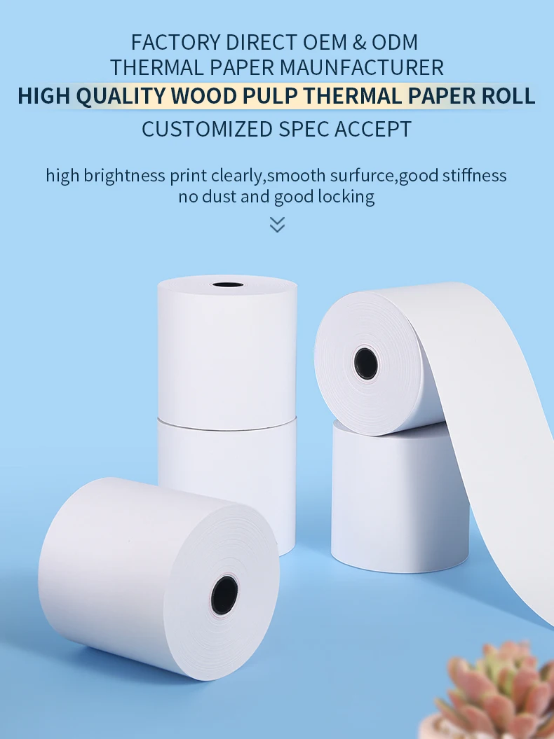 X Mm Customized Size Thermal Paper Rolls White Thermal Paper Cash