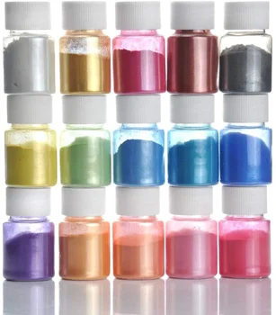 Mica Powder Natural Powder Pigments Epoxy Resin Dye for DIY Slime Adhesive Pigments Bath Bomb Dyes Soap Making 15 Colors 10g