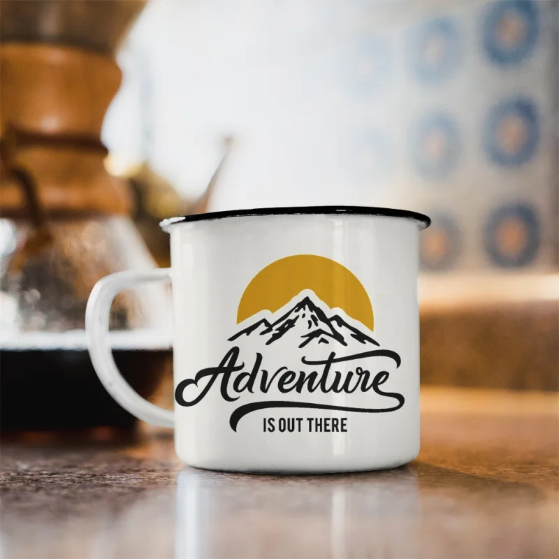 RTS Wholesale Custom Logo Sublimation Mugs Coffee Camp Outdoor Christmas Camping Enamel Mug