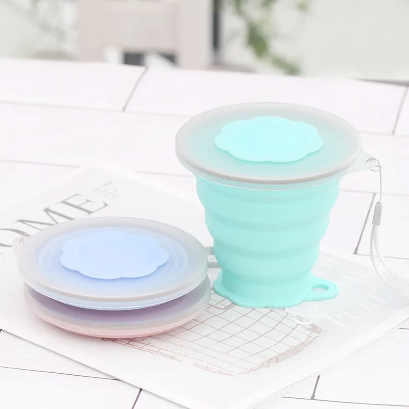 Reusable Folded Cup Retractable Eco Cup Silicone Coffee Mug With Logo