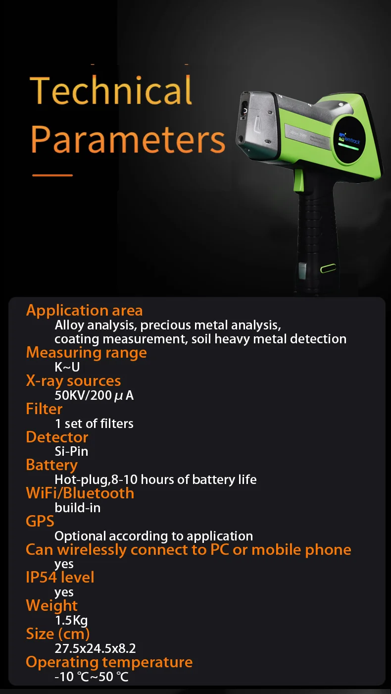 Premium Quality Hot Plug Gold Metal Mineral Testing Handheld Xrf