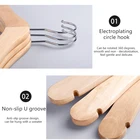 Wood Wood Baby Hangers Home Storage Curve Wood Hanger Birch Baby Mobile Cloth Hanger Wooden
