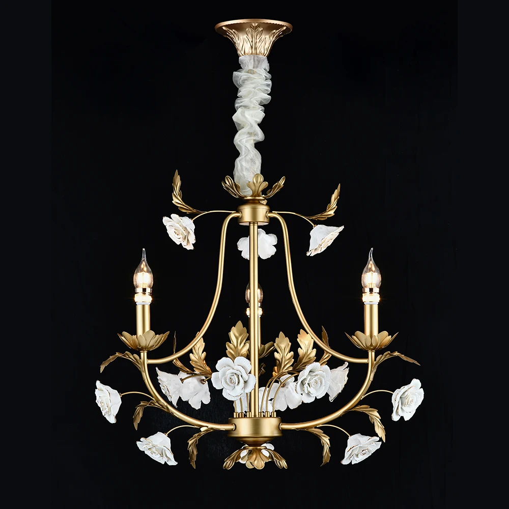 Elegant Modern Romantic Handmade Ceramic Flower Bouquet Chandelier