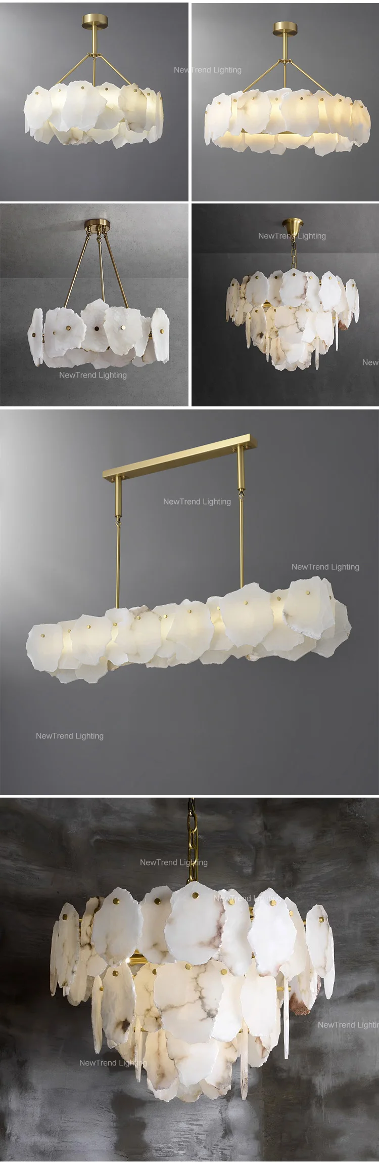 CPL-241 Luxury Style Residential Decoration Pendant Light Living Room Dining Room Modern Marble LED Chandelier manufacture
