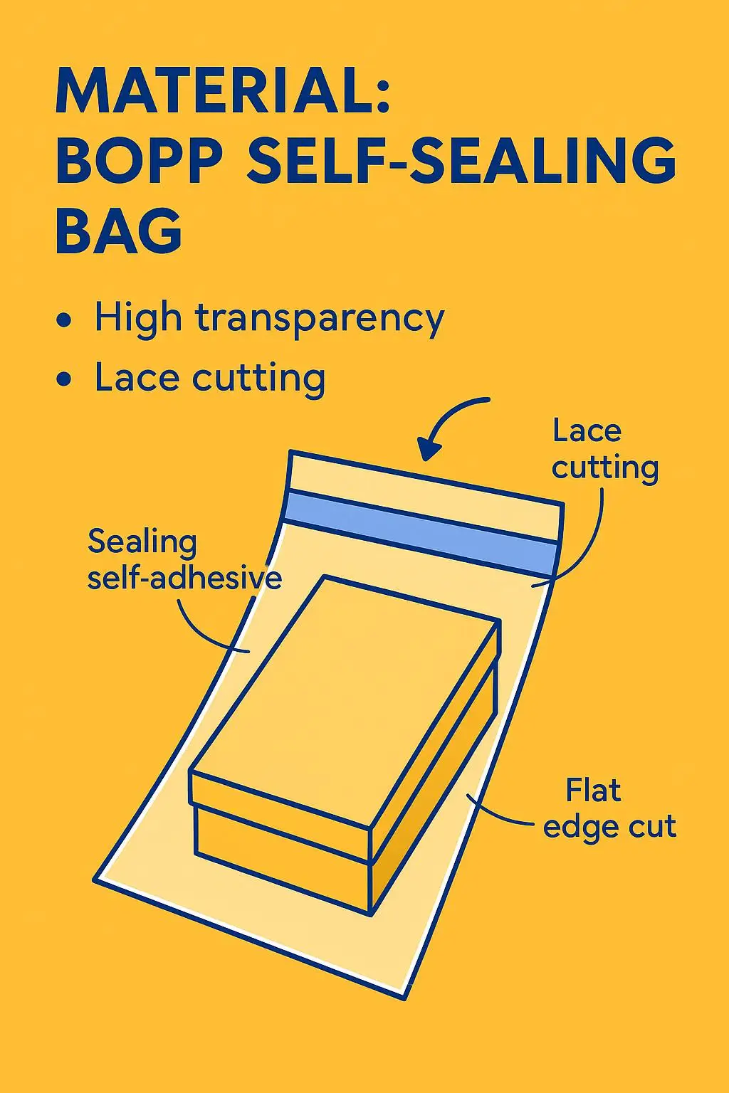 Customized Self Adhesive BOPP Plastic Bags Food Grade Resealable Transparent Packaging - detail 4