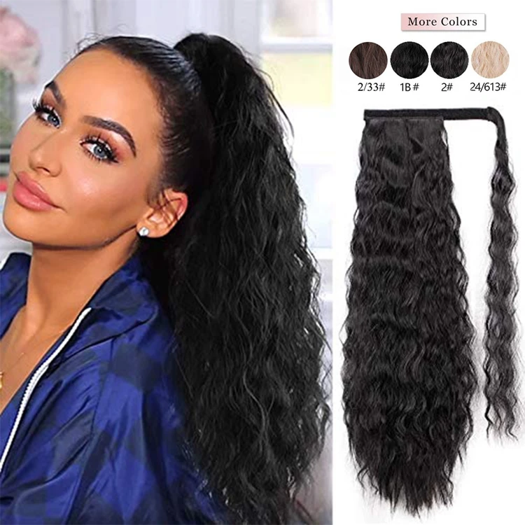 Aisi Hair Long Clip In Synthetic Ponytail Heat Resistant Fiber Hair  Extension Wrap Around Hairpiece Curly Straight Pony Tail - Buy Synthetic  Curly Straight Pony Tail,Unprocessed Natural Hair Ponytail Extension 120g  Full