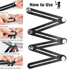 6-Sides Multi Measuring Angle Ruler Floor Tile Hole Multi-function Woodwork Ruler