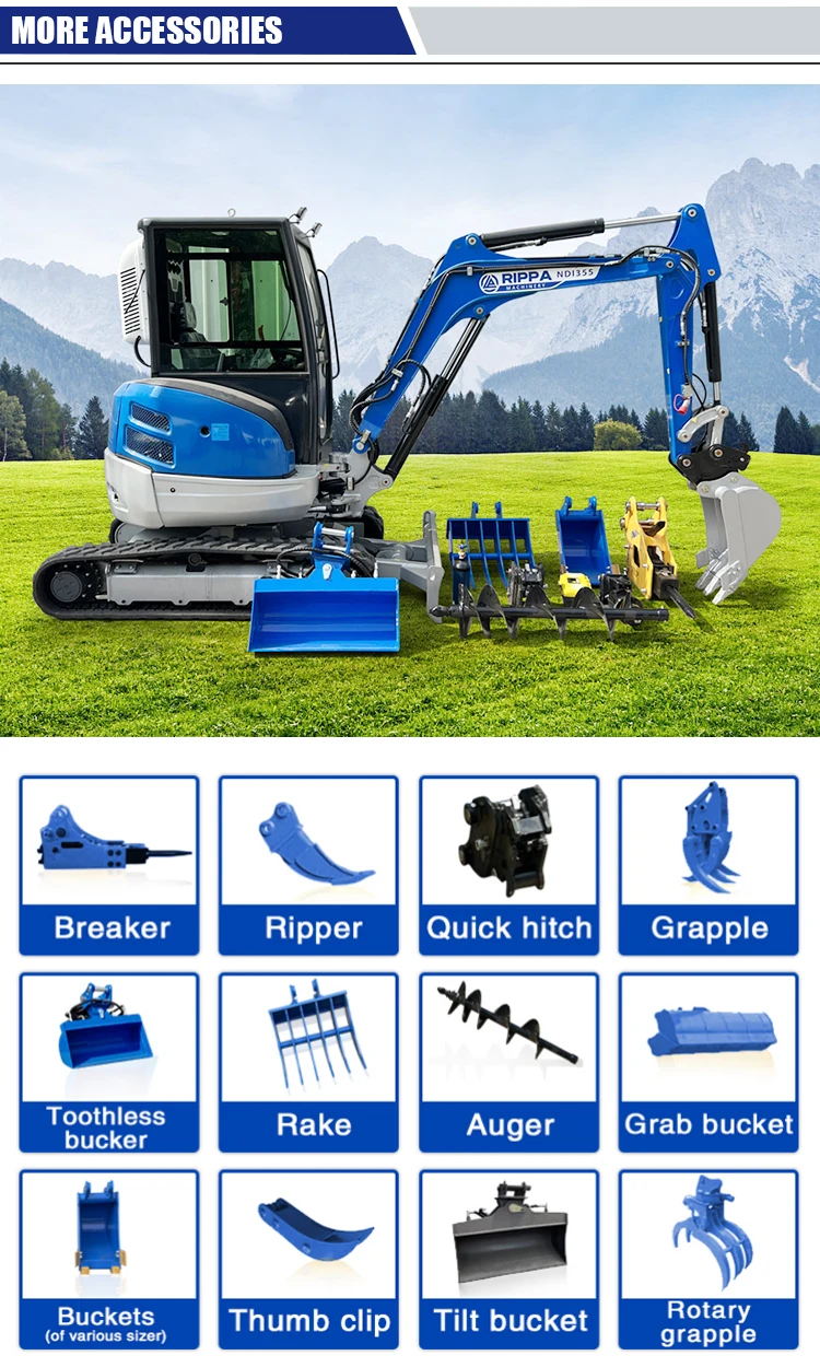 Rippa Ndi Crawler Digger Farm Digger Epa Engine Excavator Mini