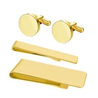 Tie Clip Custom Plate Black Cufflinks Stainless Steel Sublimation Cuff Links Skinny Tie Clip Engraved