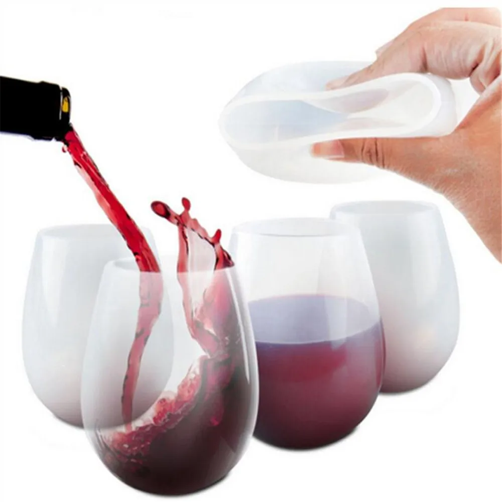 Unbreakable Silicone Wine Cup Outdoor Camping Travel Glass Party Drink Cup HO3 