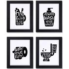 Art AHOME 8x10 Inch Wall Art Set 4 Pieces Bathroom Prints Frames Funny Sign Wall Decor