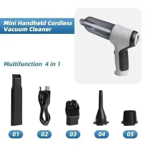 Wireless Handheld Rechargeable Car Vacuum Cleaner, Electric Air Duster for Computer Keyboard Cleaning