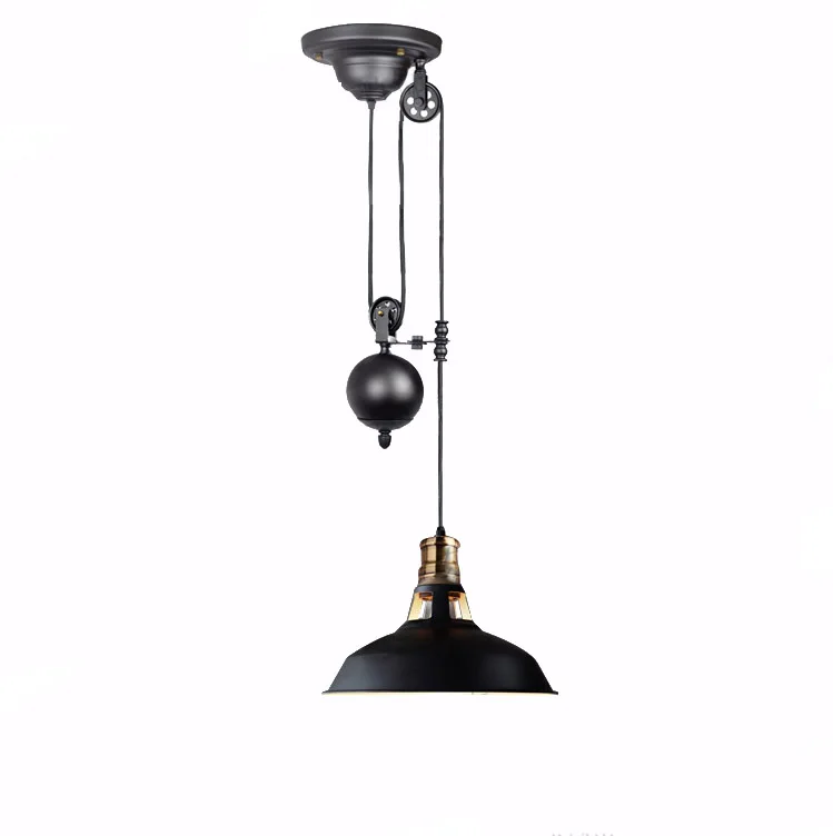 black pulley pendant light