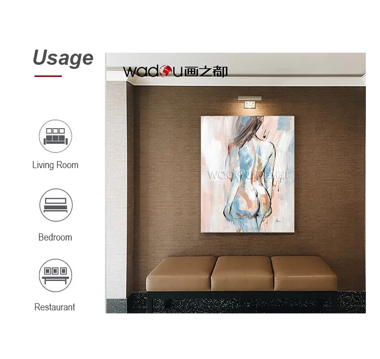 Home Decorations Nude Lady Oil Paintings Canvas Wall Art Living Room