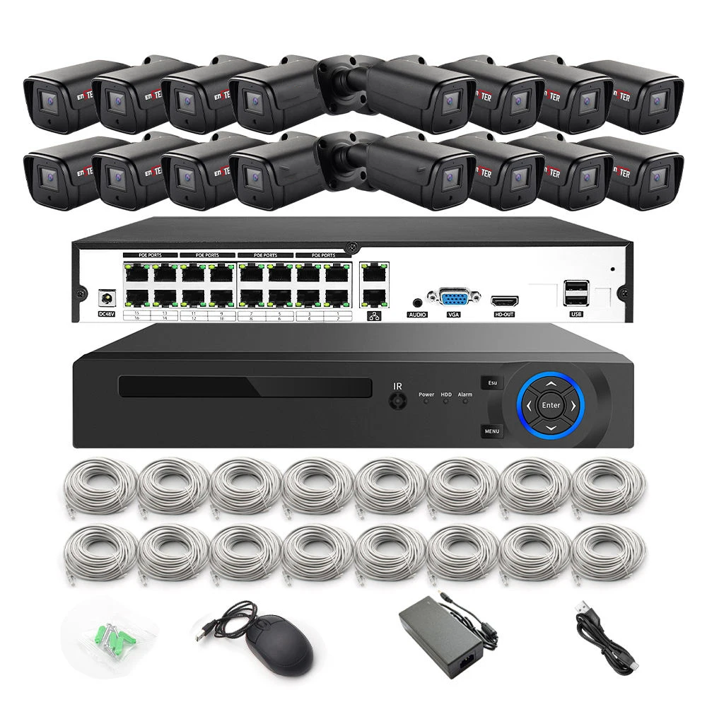 16 Channels Waterproof IP66 Outdoor POE IP Network Surveillance Camera System with 2 Year Warranty