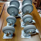 Gray Wheel Castor Wheel Light Duty Load Capacity 60kg 11x 22 Mm Grip Ring Swivel Castor Gray Tpr Wheel Brake