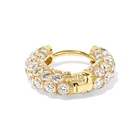 Hoop Earrings Manufacturer Earring 925 Silver Jewelry 18k Gold Plated Pave Full Diamond Huggie Hoop Earrings
