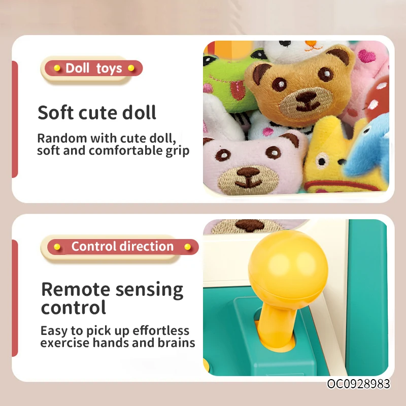 Kids coin operated game electric small doll vending claw machine toys with stuffed animal toys plush