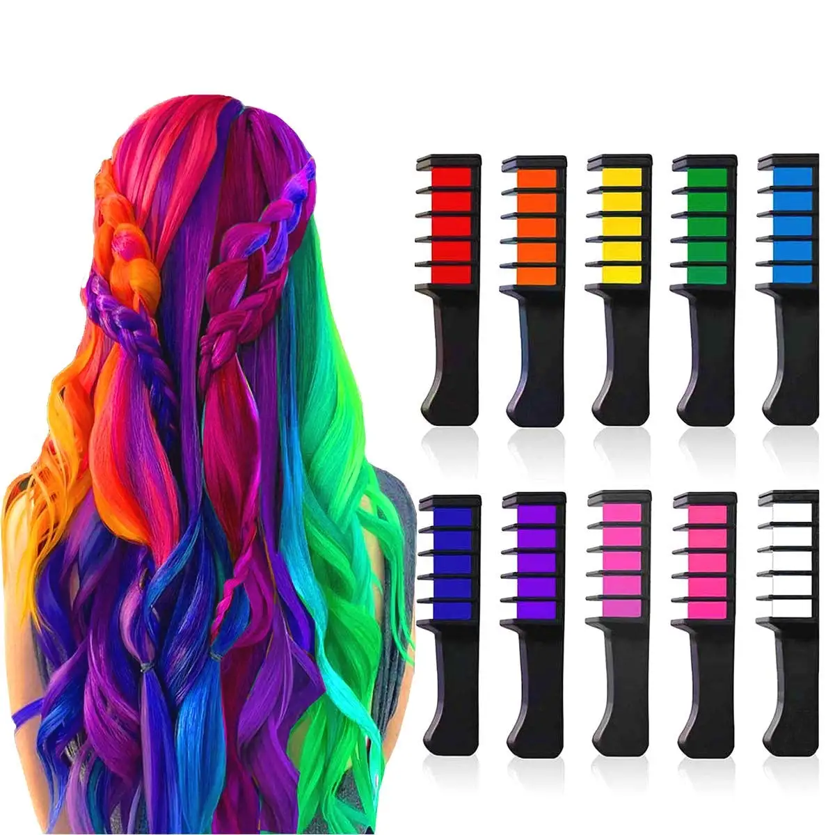Hot Sale 10 Colors Hair Chalk For Girls Gift Ready For Shipping Hair Chalk  Comb - Buy Hair Chalk Comb For Cosplay,10 Colors Hair Chalk,Girls Gift  Product on 