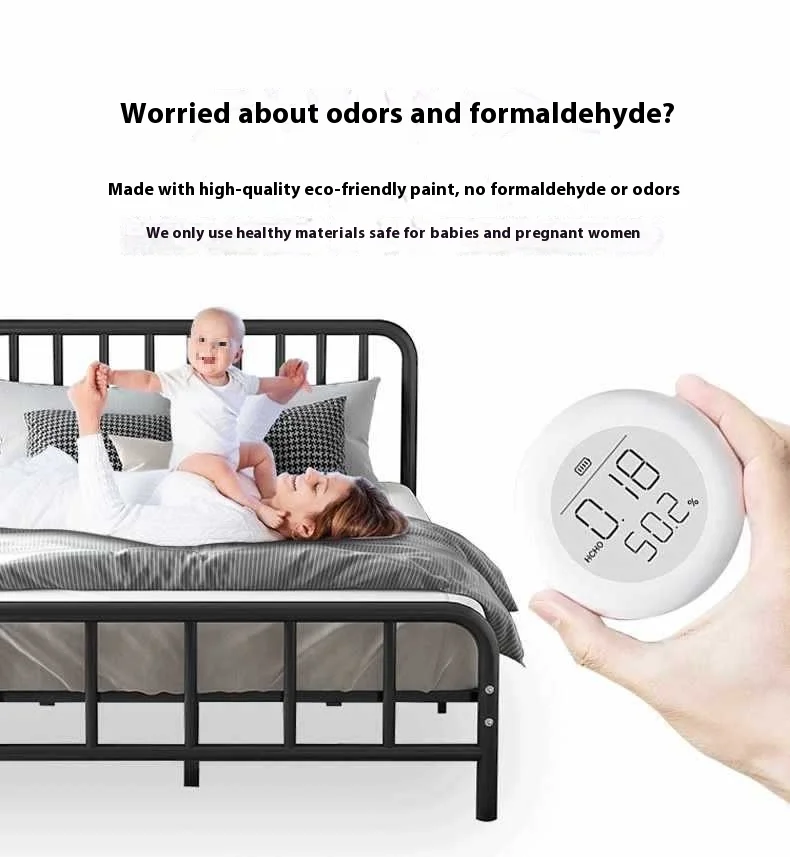 product european simple 15m single bed wrought iron bed 18m double bed modern thickened reinforced iron frame bed-8