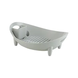 Space Saving Plastic Gray Dish Drying Rack Kitchen Cutlery Storage Bowl Cup Spoon Vegetable Drainer