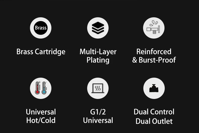 1-In-2-Out Angle Valve Dual Handle Dual Control Independent On/Off Control Can Connect Washing Machine Hose and Toilet factory