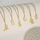 Pendant 2021 Fashion Diamond Letter Women Jewelry 18k Gold Plated Link Chain Initial Pendant Necklace
