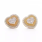 Earrings Earrings Factory Direct Supply Alloy Jewelry Rhinestone Heart Shape Gold Plated For Women's Earrings