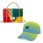 New Bag 2021 Fashion New Design Women Mini PVC Bag Summer Messenger Handbags Small Jelly Purse And Hat Sets