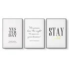 Quotes Motivational Wall Art 3 Panels Printed Nordic Posters Quotes Letter Painting