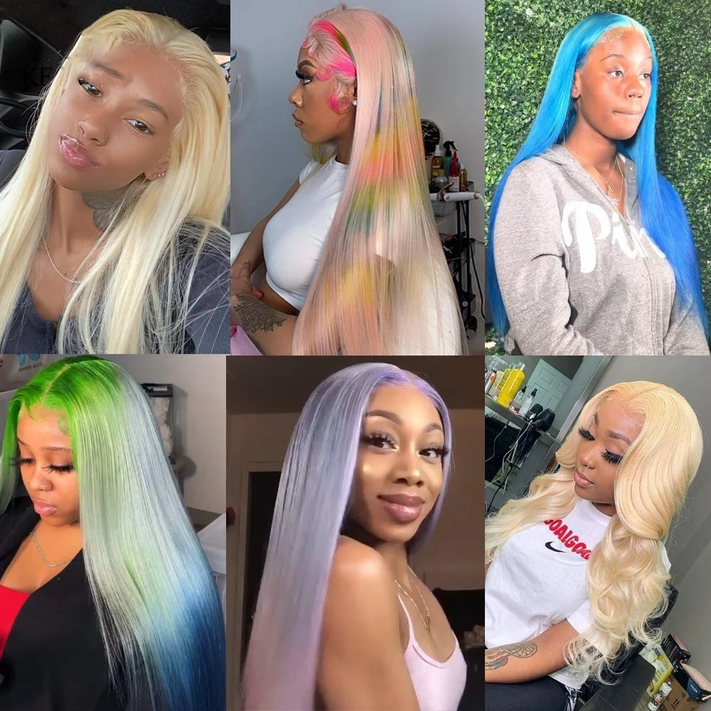 40 Inch Glueless Transparent Hd Frontal Wigs Pre Plucked Virgin Brazilian Blonde 613 Human Hair Closure Wig