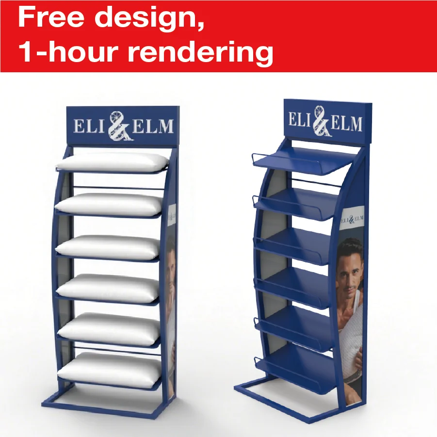 product customized metal pillow display stand for supermarket shelves for storefront presentation-0