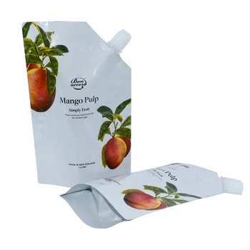 Custom printing plastic packing bag/small coffee milk tea packaging sachet stand up spout pouch