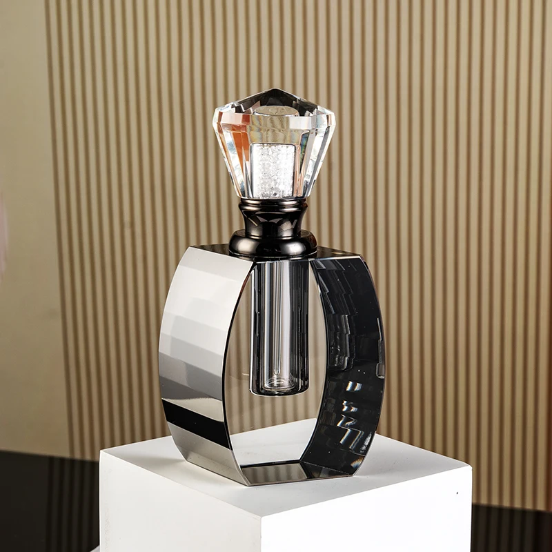 product unique design beveled mirror glass empty bottle 12ml temperament fashion crystal perfume bottle-10
