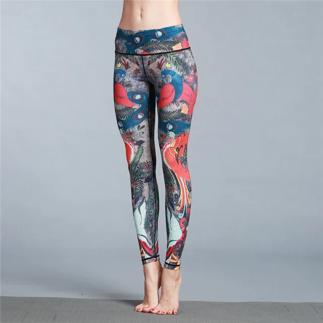 Printed Lulu yoga pants Outdoor sports running quick-drying fitness pants Tight stretch yoga pants for women