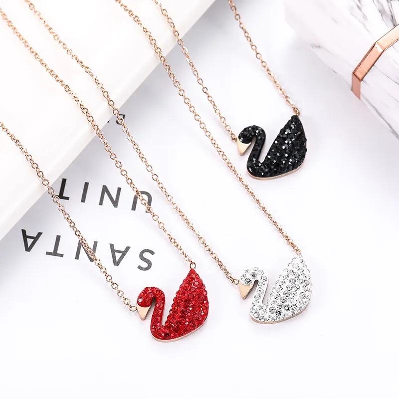 Zircon Swan Necklace For Women 