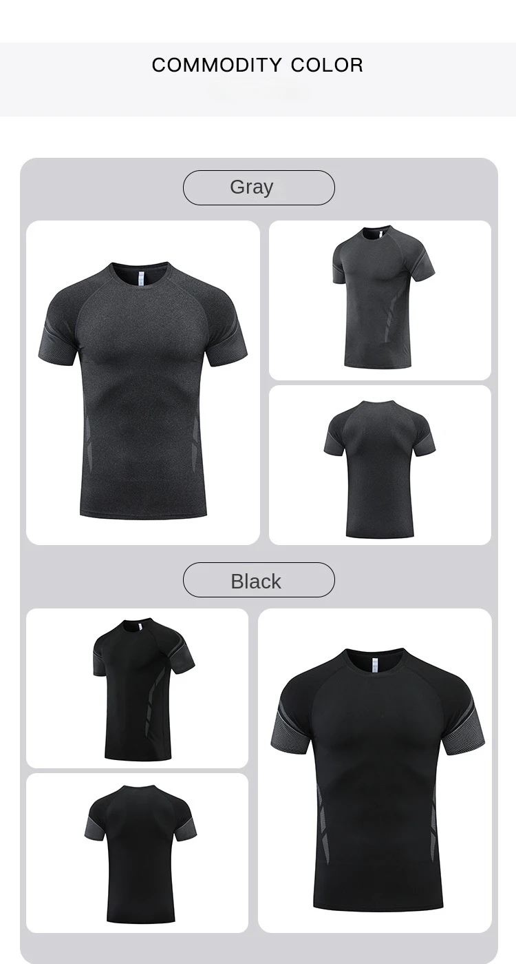 Breathable and thin elastic sweat-wicking casual top running sports fitness short-sleeved men's quick-drying T-shirt