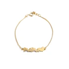 Jewelry Sterling ROXI Minimalist Jewelry 925 Sterling Silver 18K Gold Tiny Letter Mama Bracelet Gift