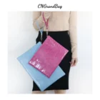 Leather Leather Laptop Pouch Flat Pouch Wrist Purse Bag Customized Letters Embossed PU Crocodile Leather Clutch Bag Women