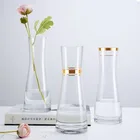 Decoration Wedding Decoration Wholesale Clear 24k Gold Luxury Decoration Flower Glass Wedding Vases