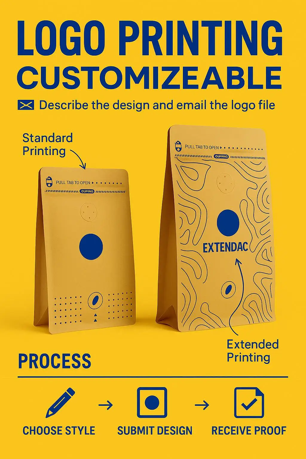 Custom Gravure Printed Recyclable Kraft Paper Stand up Pouch with Degassing Valve and Zipper for Coffee Bean Packaging - detail 10