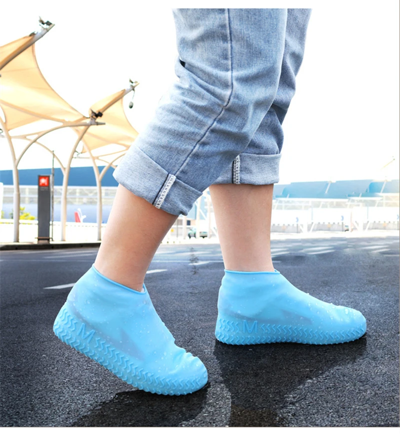 Unisex Reusable Rain Shoe Waterproof Covers Anti-slip Overshoes Short Boots 