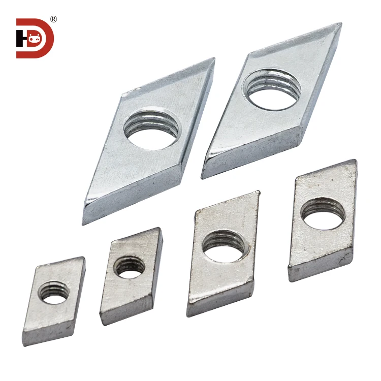Aluminum Profile Accessories Carbon Steel Diamond Nut 2020/3030/4040 Diamond Nut square M4 M6 M8 Fastening Nut manufacture