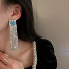 Red Heart Earings Red Heart Crystal Earings Long Fashion Jewelry