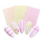 Nail Sticker Design New Fluorescence Gradual Change Nail Art Sticker Line Design DIY Nail Decal