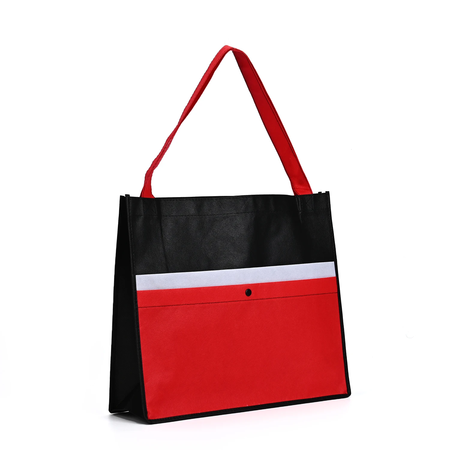 Custom Logo Long Shoulder Strap Non Woven Shoulder Bag Custom Message Non-Woven Grocery Tote Bag supplier