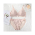Lingerie 2021 Multiple Colour Comfortable Simplicity Silk 2 Piece Lingerie Bra Set Lace