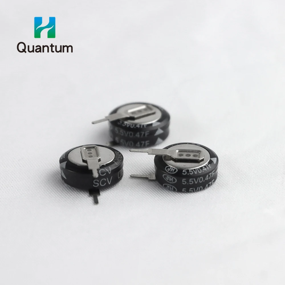 Ultracapacitor Farad capacitor coin cell 5.5V0.47F high quality 5.5V 0.1F 0.22F 0.33F 0.47F 1.0F 1.5F  Horizontal type